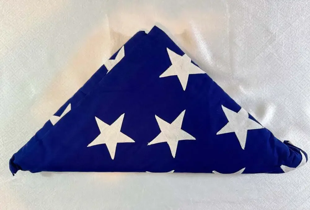 Vintage Valley Forge Best 100% Cotton Bunting 50-Star American Burial Flag